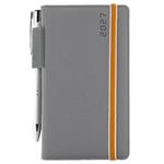 Diář AMOS týdenní kapesní 2027 český - šedá/oranžová gumička