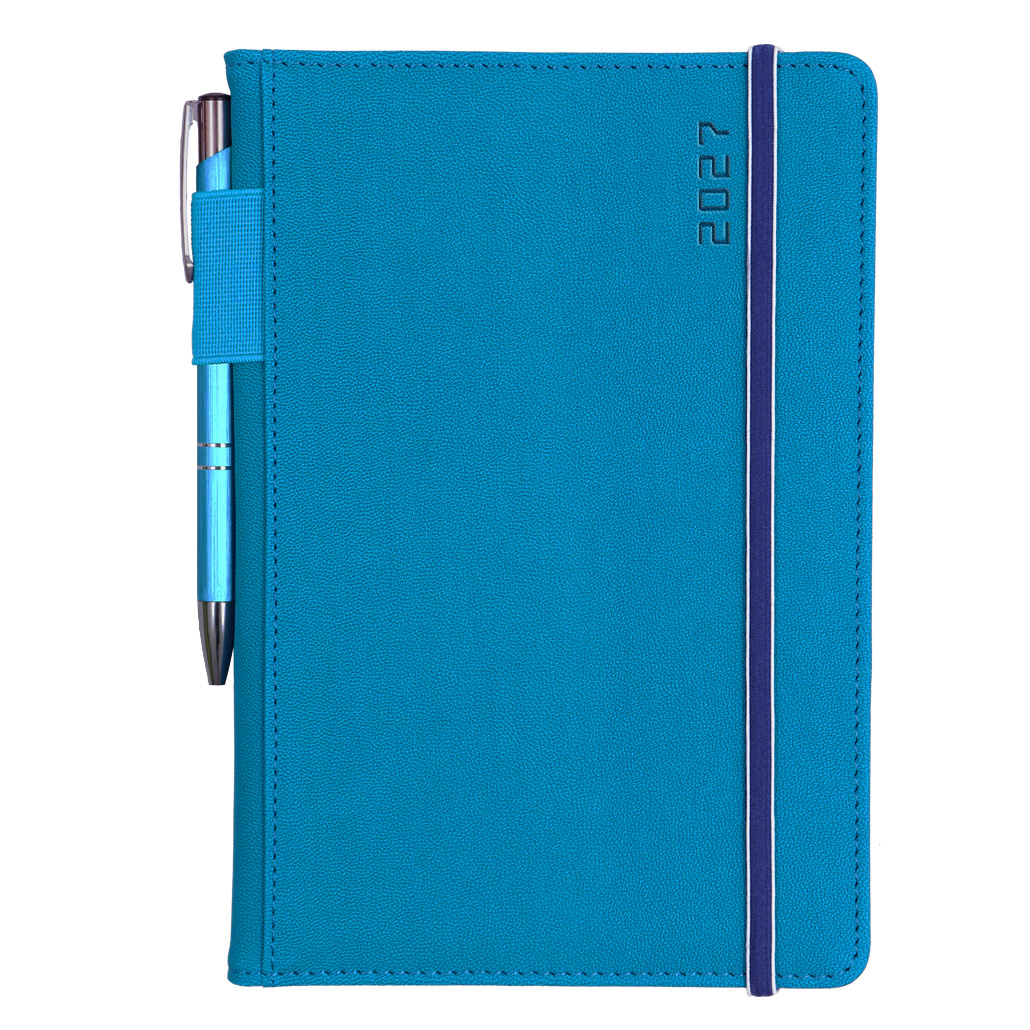 Diář AMOS týdenní speciál A5 2027 - modrá/modrá gumička