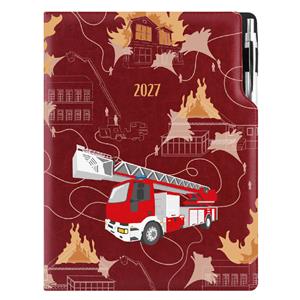 Diář DESIGN denní A4 2027 český - bordó - Hasič