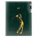 Diář DESIGN denní A4 2027 český - zelená - Golf muž
