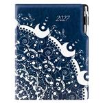 Diář DESIGN denní A4 2027 - modrá - Ornament