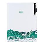 Diář DESIGN denní A5 2027 český - bílá - Hory