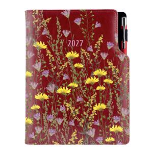 Diář DESIGN denní A5 2027 český - bordó - Louka