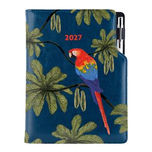 Diář DESIGN denní A5 2027 český - modrá - Papoušek
