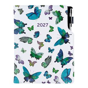 Diář DESIGN denní A5 2027 český - Motýli modří
