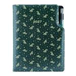 Diář DESIGN denní A5 2027 český - zelená - Větvičky