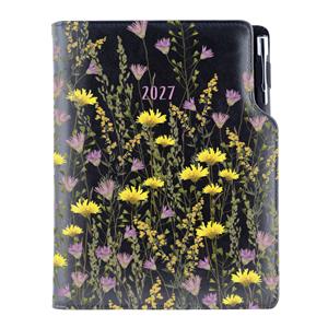 Diář DESIGN denní B6 2027 - černá - Louka