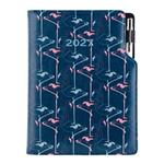 Diář DESIGN denní B6 2027 - modrá - Flamingo