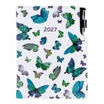 Diář DESIGN denní B6 2027 - Motýli modří
