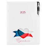 Diář DESIGN týdenní  A4 2025 - bílá - Česko - vlajka