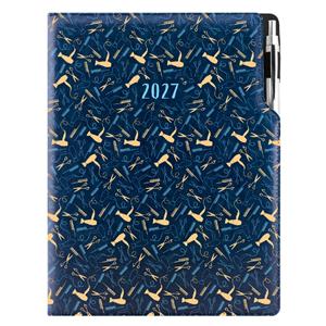 Diář DESIGN týdenní A4 2027 - modrá - Kadeřník