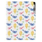 Diář DESIGN týdenní A4 2027 - Ptáci