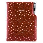 Diář DESIGN týdenní  B5 2025 - hnědá - puntíky