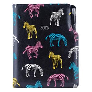Diář DESIGN týdenní B5 2026 český - černá - Zebra
