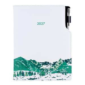 Diář DESIGN týdenní B5 2027 český - bílá - Hory