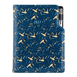 Diář DESIGN týdenní B5 2027 - modrá - Kadeřník