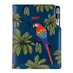 Diář DESIGN tydenní B5 2027 - modrá - Papoušek