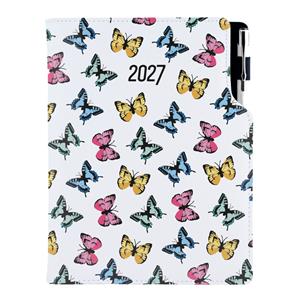 Diář DESIGN týdenní B5 2027 - Motýli barevní