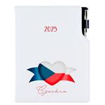 Diář DESIGN týdenní  B6 2025 - bílá - Česko - vlajka
