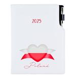 Diář DESIGN týdenní  B6 2025 - bílá - Polsko - vlajka