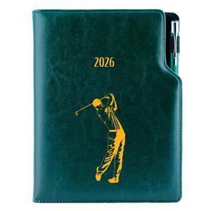 Diář DESIGN týdenní B6 2026 český - zelená - Golf muž