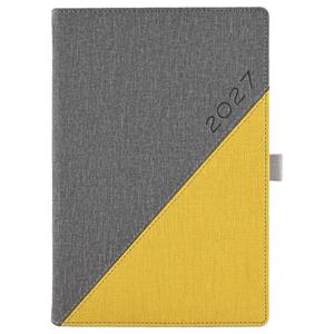 Diář DIEGO denní A5 2027 český - šedá/žlutá