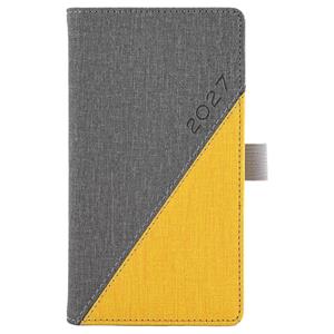 Diář DIEGO týdenní kapesní 2027 český - šedá/žlutá