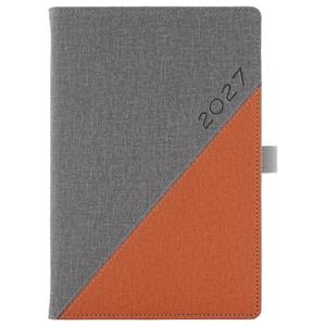 Diář DIEGO týdenní speciál A5 2027 - šedá/oranžová