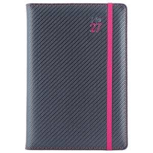 Diář ELASTIC denní A5 2027 český - grafit/magenta gumička