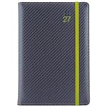Diář ELASTIC denní B6 2027 - grafit/zelená gumička