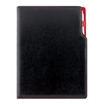 Diář GEP s propiskou denní A4 2027 - černá/červený vnitřek