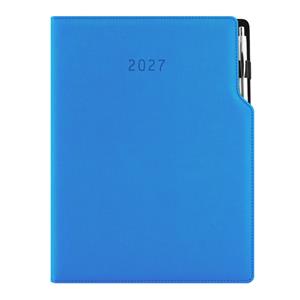 Diář GEP s propiskou denní A4 2027 - modrá pastelová