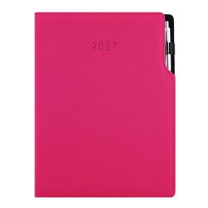 Diář GEP s propiskou denní A4 2027 - růžová