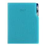 Diář GEP s propiskou denní A4 2027 - tyrkysová/modrý vnitřek