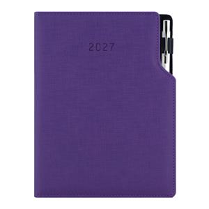 Diář GEP s propiskou denní A5 2027 český - fialová