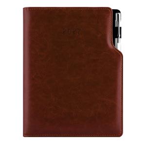 Diář GEP s propiskou týdenní A5 2027 český - hnědá