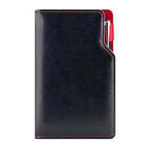 Diář GEP s propiskou týdenní kapesní 2027 český - černá/červený vnitřek