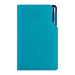 Diář GEP s propiskou týdenní kapesní 2027 český - tyrkysová/modrý vnitřek
