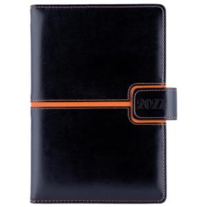 Diář MAGNETIC týdenní speciál A5 2027 - černá/oranžová