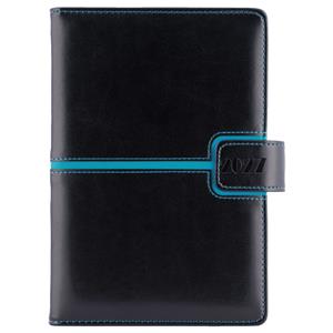 Diář MAGNETIC týdenní speciál A5 2027 - černá/tyrkysová