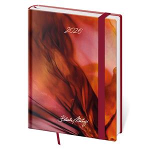 Diář týdenní B6 2026 Vario - Matragi Red s gumičkou