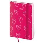 Diář týdenní kapesní 2026 Vario - Hearts s gumičkou