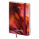 Diář týdenní kapesní 2026 Vario - Matragi Red s gumičkou