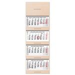 Dřevěný čtyřměsíční kalendář Kvatro Wood skládaný český se spirálou 2027 - šedý