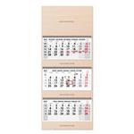 Dřevěný tříměsíční kalendář Trio Wood skládaný český se spirálou 2027 - šedý