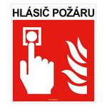 Hlásič požáru s textem - bezpečnostní tabulka, samolepka  150x175mm