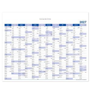 Nástěnný kalendář Plánovací mapa 2027 CZ - 100 x 80 cm - modrá