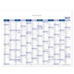 Nástěnný kalendář Plánovací mapa 2027 CZ - 100 x 80 cm - modrá