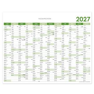 Nástěnný kalendář Plánovací mapa 2027 CZ - 124 x 100 cm - zelená