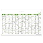 Nástěnný kalendář Plánovací mapa 2027 CZ s očky na zavěšení - 100 x 63 cm - zelená